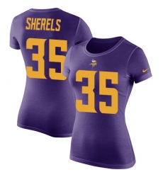 Women's Nike Minnesota Vikings #35 Marcus Sherels Purple Rush Pride Name & Number T-Shirt