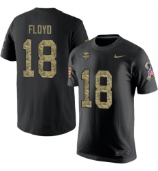 Nike Minnesota Vikings #18 Michael Floyd Black Camo Salute to Service T-Shirt
