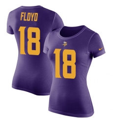 Women's Nike Minnesota Vikings #18 Michael Floyd Purple Rush Pride Name & Number T-Shirt