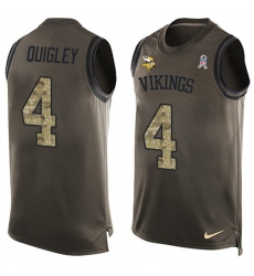 Men's Nike Minnesota Vikings #4 Ryan Quigley Limited Green Salute to Service Tank Top NFL Jersey