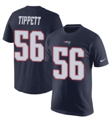 Nike New England Patriots #56 Andre Tippett Navy Blue Rush Pride Name & Number T-Shirt