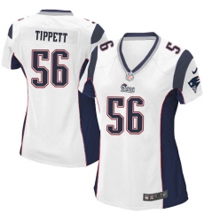 Women's Nike New England Patriots #56 Andre Tippett Game White NFL Jersey