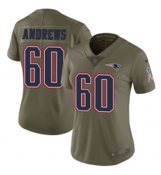 Women's Nike New England Patriots #60 David Andrews Limited Olive 2017 Salute to Service NFL Jersey