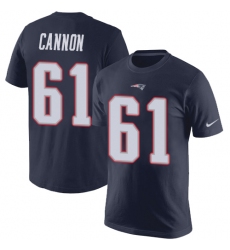 Nike New England Patriots #61 Marcus Cannon Navy Blue Rush Pride Name & Number T-Shirt