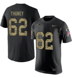 Nike New England Patriots #62 Joe Thuney Black Camo Salute to Service T-Shirt