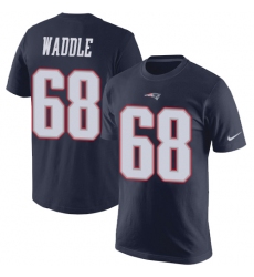 Nike New England Patriots #68 LaAdrian Waddle Navy Blue Rush Pride Name & Number T-Shirt