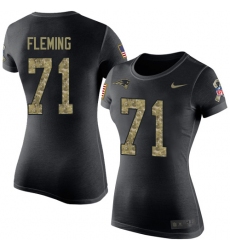 Women's Nike New England Patriots #71 Cameron Fleming Black Camo Salute to Service T-Shirt