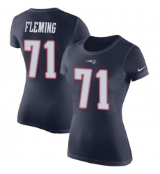 Women's Nike New England Patriots #71 Cameron Fleming Navy Blue Rush Pride Name & Number T-Shirt