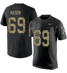 Nike New England Patriots #69 Shaq Mason Black Camo Salute to Service T-Shirt