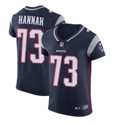 Men's Nike New England Patriots #73 John Hannah Navy Blue Team Color Vapor Untouchable Elite Player NFL Jersey