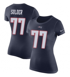 Women's Nike New England Patriots #77 Nate Solder Navy Blue Rush Pride Name & Number T-Shirt