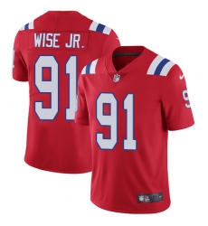 Men's Nike New England Patriots #91 Deatrich Wise Jr Red Alternate Vapor Untouchable Limited Player NFL Jersey