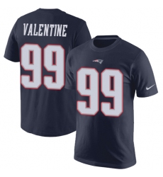 Nike New England Patriots #99 Vincent Valentine Navy Blue Rush Pride Name & Number T-Shirt