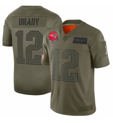 Men's New England Patriots #12 Tom Brady Limited Camo 2019 Salute to Service Football Jersey
