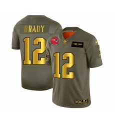 Men's New England Patriots #12 Tom Brady Limited Olive Gold 2019 Salute to Service Football Jersey
