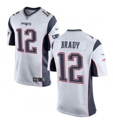 Men's Nike New England Patriots #12 Tom Brady Game White NFL Jersey