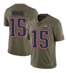 Men's Nike New England Patriots #15 Chris Hogan Limited Olive 2017 Salute to Service NFL Jersey