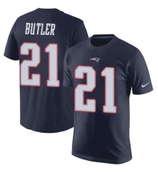 Nike New England Patriots #21 Malcolm Butler Navy Blue Rush Pride Name & Number T-Shirt