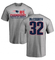 Nike New England Patriots #32 Devin McCourty Heather Gray 2017 AFC Champions V-Neck T-Shirt