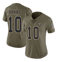 Women's Nike New Orleans Saints #10 Chase Daniel Limited Olive 2017 Salute to Service NFL Jersey