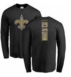 NFL Nike New Orleans Saints #29 John Kuhn Black Backer Long Sleeve T-Shirt