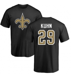 NFL Nike New Orleans Saints #29 John Kuhn Black Name & Number Logo T-Shirt