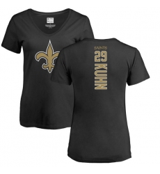 NFL Women's Nike New Orleans Saints #29 John Kuhn Black Backer Slim Fit T-Shirt