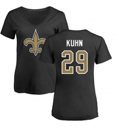 NFL Women's Nike New Orleans Saints #29 John Kuhn Black Name & Number Logo Slim Fit T-Shirt