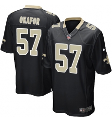 Men's Nike New Orleans Saints #91 Alex Okafor Game Black Team Color NFL Jersey