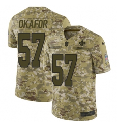 Youth Nike New Orleans Saints #57 Alex Okafor Limited Camo 2018 Salute to Service NFL Jersey