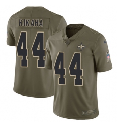 Men's Nike New Orleans Saints #44 Hau'oli Kikaha Limited Olive 2017 Salute to Service NFL Jersey