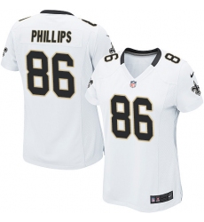 Women's Nike New Orleans Saints #86 John Phillips Game White NFL Jersey