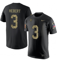 Nike New Orleans Saints #3 Bobby Hebert Black Camo Salute to Service T-Shirt