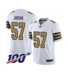 Men's New Orleans Saints #57 Rickey Jackson Limited White Rush Vapor Untouchable 100th Season Football Jersey