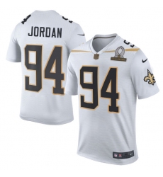 Men's Nike New Orleans Saints #94 Cameron Jordan Elite White Team Rice 2016 Pro Bowl NFL Jersey