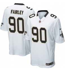 Men's Nike New Orleans Saints #90 Nick Fairley Game White NFL Jersey
