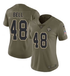 Women's Nike New Orleans Saints #48 Vonn Bell Limited Olive 2017 Salute to Service NFL Jersey