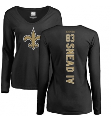 NFL Women's Nike New Orleans Saints #83 Willie Snead Black Backer Slim Fit Long Sleeve T-Shirt