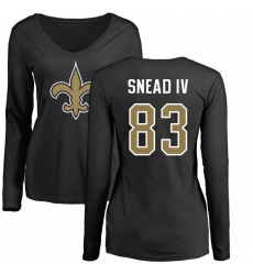 NFL Women's Nike New Orleans Saints #83 Willie Snead Black Name & Number Logo Slim Fit Long Sleeve T-Shirt