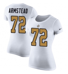 Women's Nike New Orleans Saints #72 Terron Armstead White Rush Pride Name & Number T-Shirt