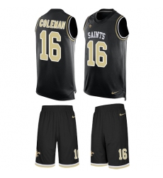 Men's Nike New Orleans Saints #16 Brandon Coleman Limited Black Tank Top Suit NFL Jersey