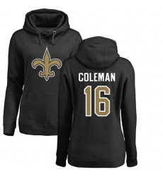 NFL Women's Nike New Orleans Saints #16 Brandon Coleman Black Name & Number Logo Pullover Hoodie