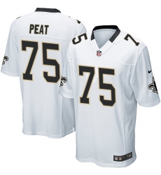 Men's Nike New Orleans Saints #75 Andrus Peat Game White NFL Jersey