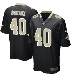 Men's Nike New Orleans Saints #40 Delvin Breaux Game Black Team Color NFL Jersey
