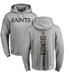 NFL Nike New Orleans Saints #60 Max Unger Ash Backer Pullover Hoodie