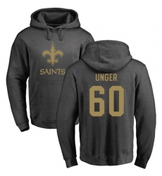 NFL Nike New Orleans Saints #60 Max Unger Ash One Color Pullover Hoodie