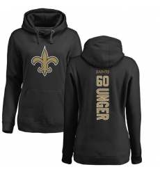 NFL Women's Nike New Orleans Saints #60 Max Unger Black Backer Pullover Hoodie
