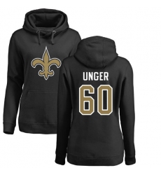 NFL Women's Nike New Orleans Saints #60 Max Unger Black Name & Number Logo Pullover Hoodie