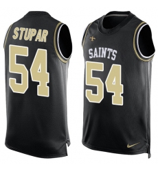 Men's Nike New Orleans Saints #54 Nate Stupar Limited Black Player Name & Number Tank Top NFL Jersey