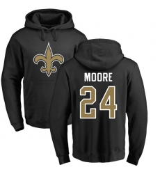 NFL Nike New Orleans Saints #24 Sterling Moore Black Name & Number Logo Pullover Hoodie